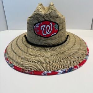 Reyn Spooner x MLB Washington Nationals Tan Straw Sun Hawaiian Hat One Size